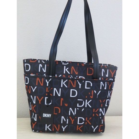 DKNY R21ADR89 LG Multicolor Signature Logo Allover Print Pam Shopper Tote $168 - Picture 2 of 13